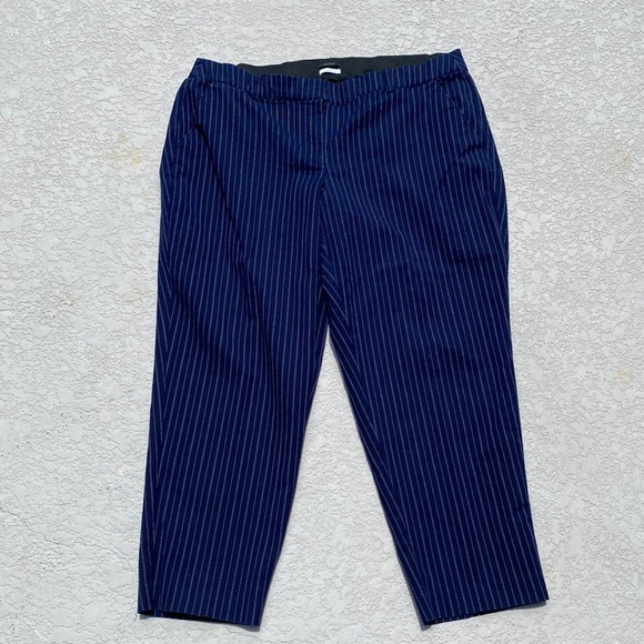 Lane Bryant The Modernist Collection Ashley navy striped pants skinny plus sz 22 - Picture 1 of 7